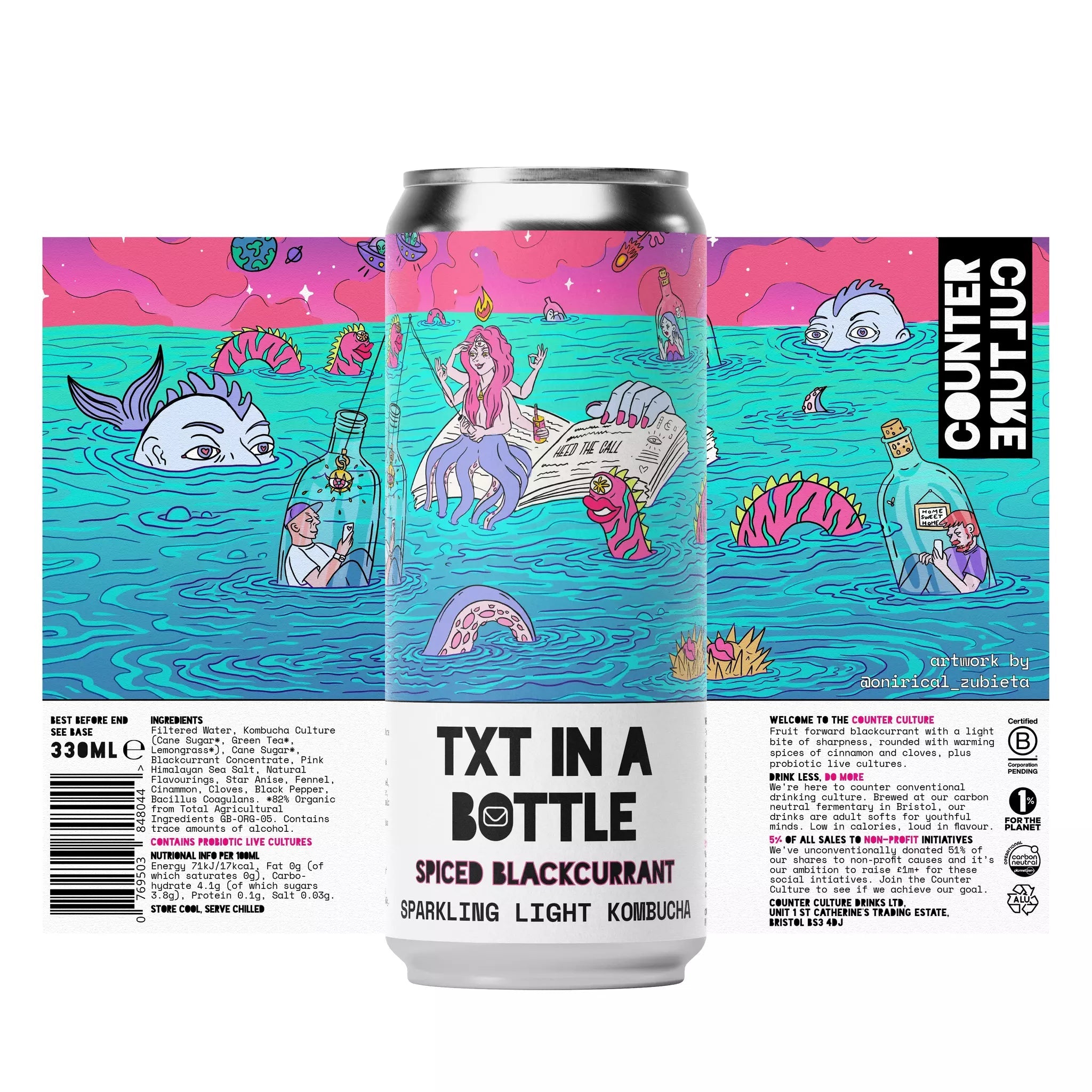 Can of TXT in a Bottle with label